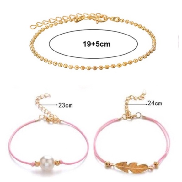 Pearl / Leaf / Beaded 4-PC Boho Bracelet Set - Picture 4 of 7